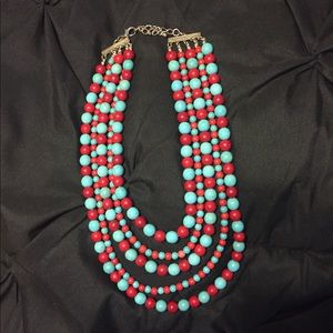 Turquoise and coral necklace